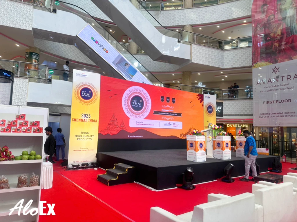การจัดแสดงผลิตภัณฑ์ AloEx ในงาน Top Thai Brands 2025 ที่อินเดีย