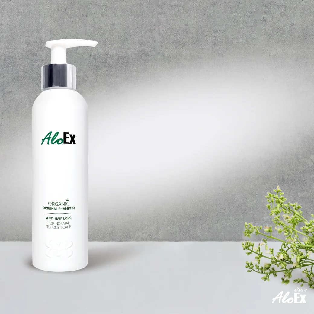 AloEx Organic Original Shampoo အဆီထွက်သော ဦးရေပြားအတွက် အော်ဂဲနစ် ဆေးဖက်ဝင်အပင် ဆေးကြောရည်