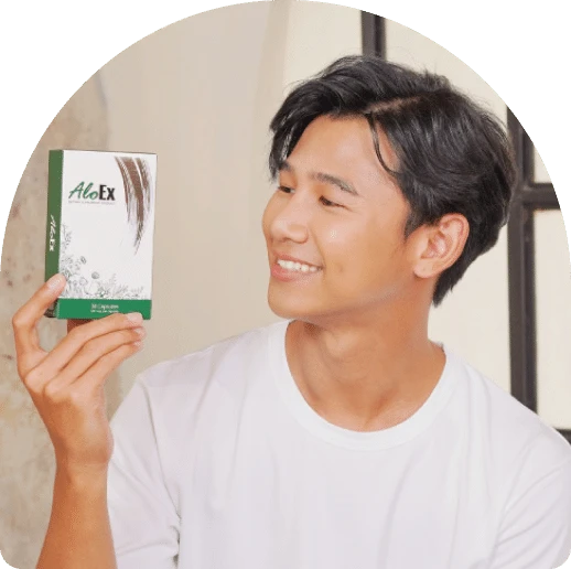 Model with AloEx Dietary Supplement