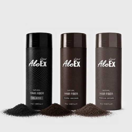 AloEx Natural Hair Fiber – Instant Coverage for Thinning & Grey Hair